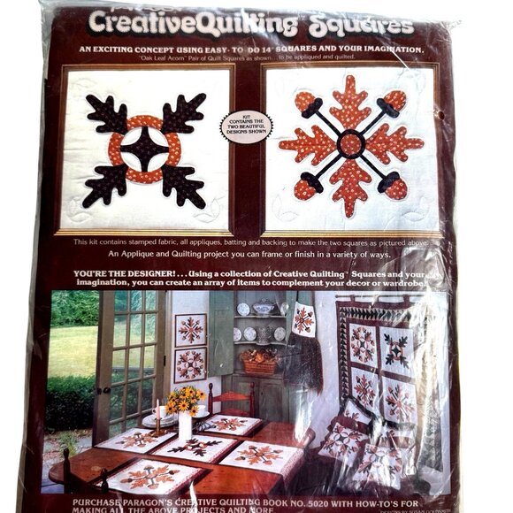 Creative Quilting Squares Kit makes 2  14” blocks Includes Fabric and Batting - Picture 1 of 13